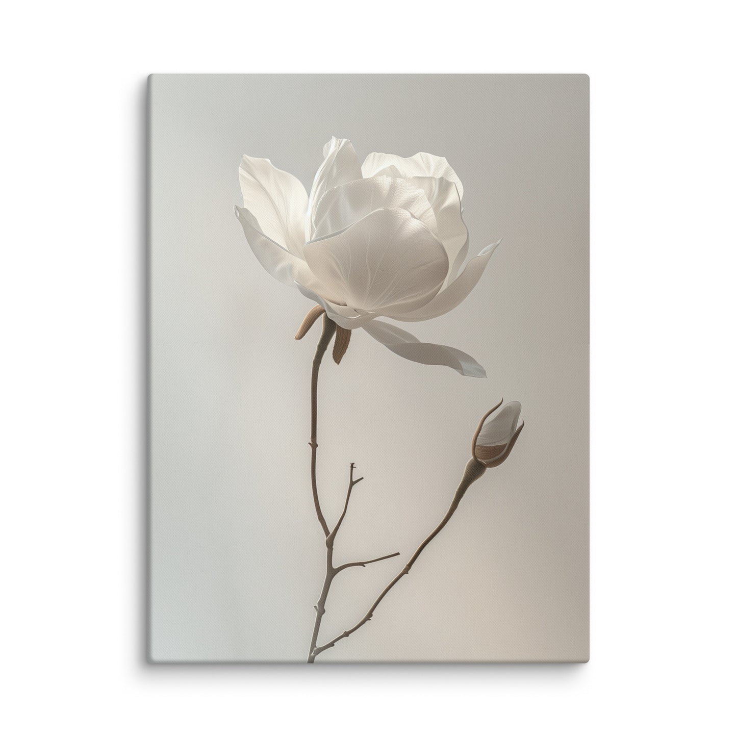 Toile Fleur Blanche Élégante Art Virtuoso L