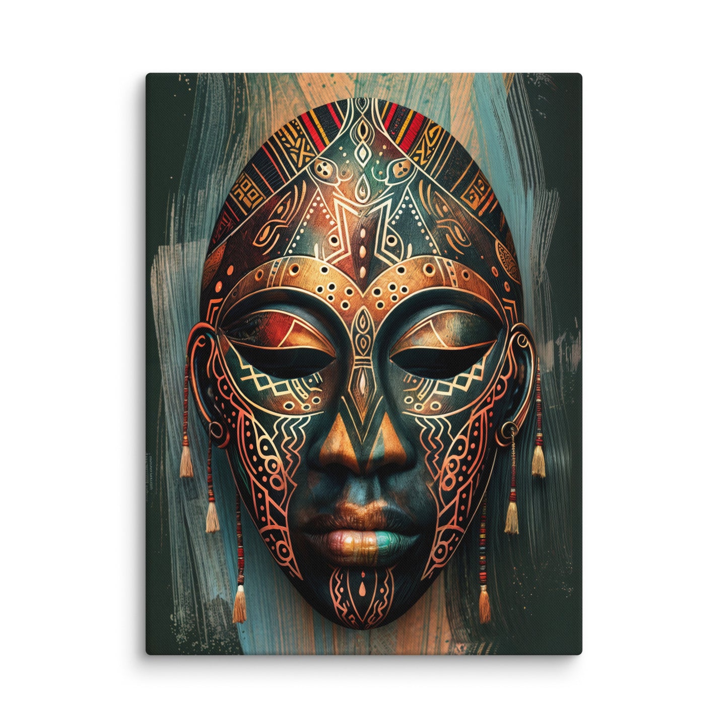 Toile Masque Africain - Décoration Ethnique Art Virtuoso L