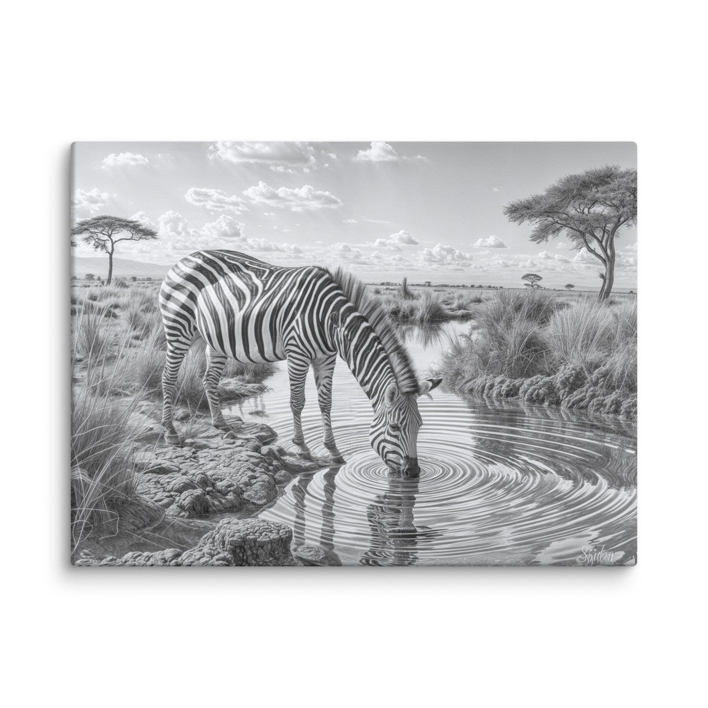 Peinture Zèbre Noir et Blanc Art Virtuoso L