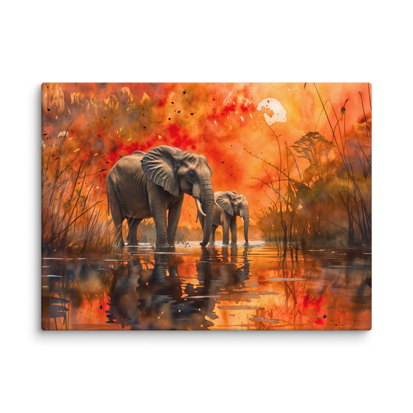 Tableau Éléphant et Éléphanteau Art Virtuoso L