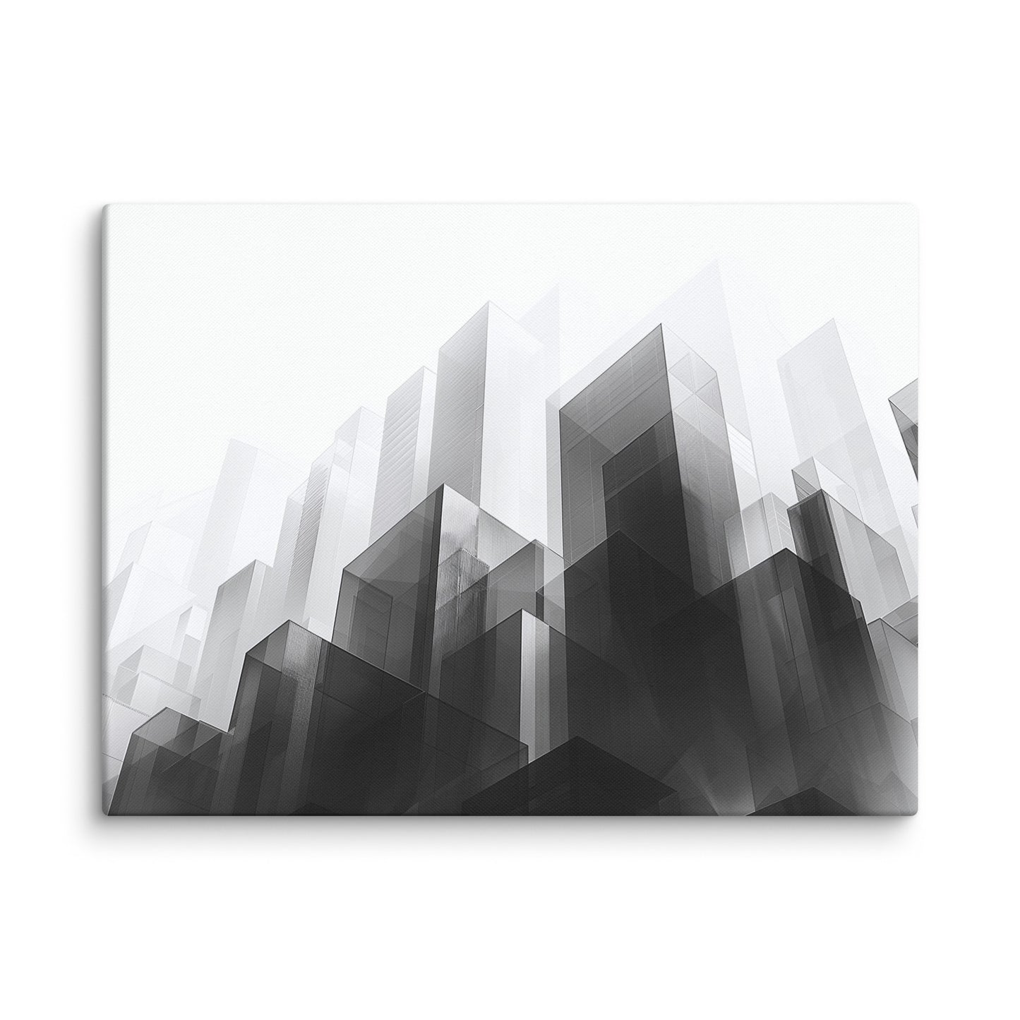 Peinture Minimaliste Noir et Blanc - Ville Furtive Affiches, reproductions et œuvres graphiques Art Virtuoso L