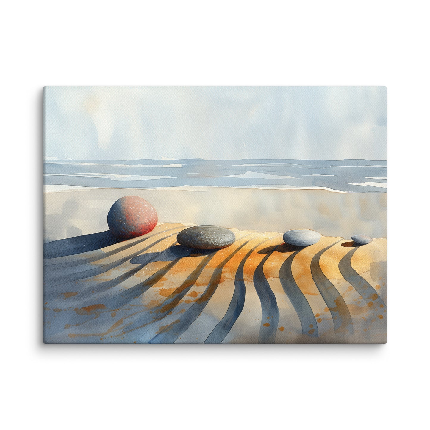 Tableau Zen Galet - Sable Harmonieux Affiches, reproductions et œuvres graphiques Art Virtuoso L