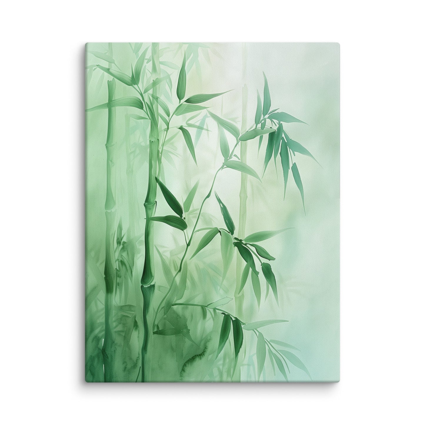 tableau japonais vert bambou zoom détail texture toile impression premium