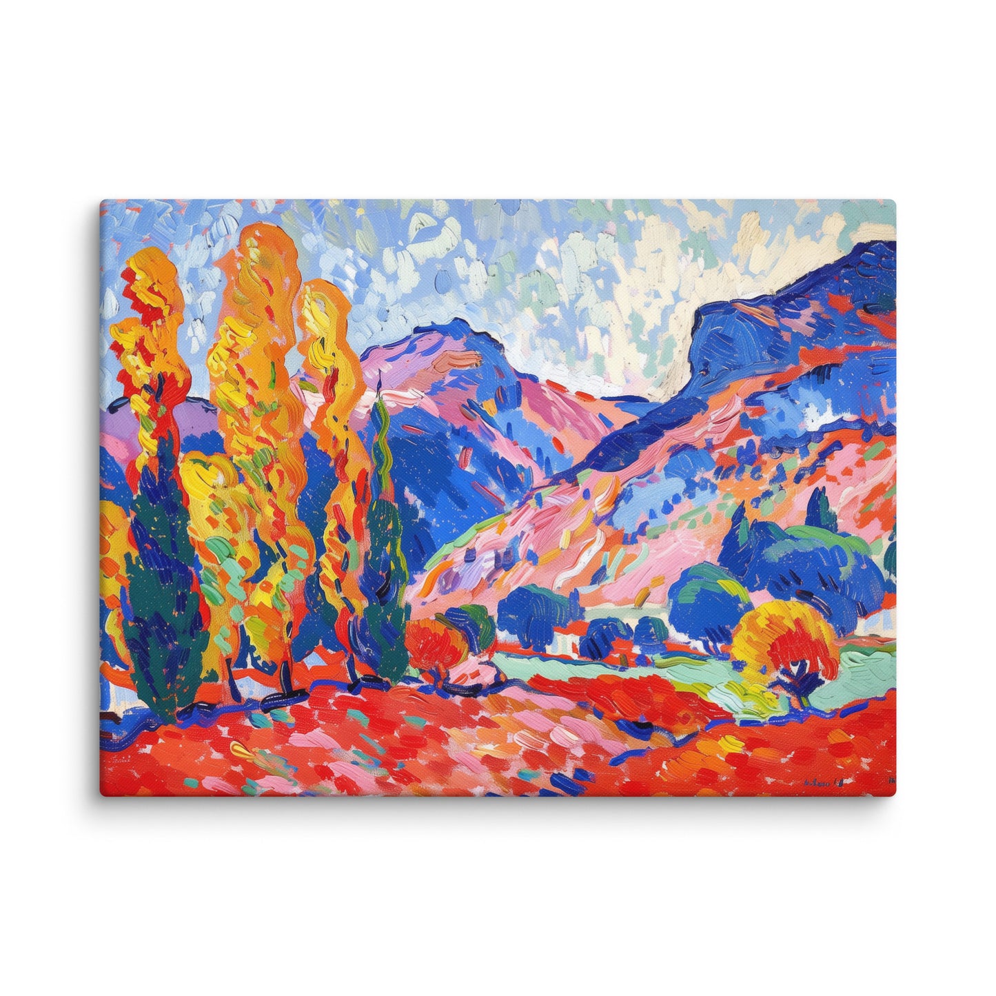 Toile Paysage Montagne - Style Fauve Affiches, reproductions et œuvres graphiques Art Virtuoso L