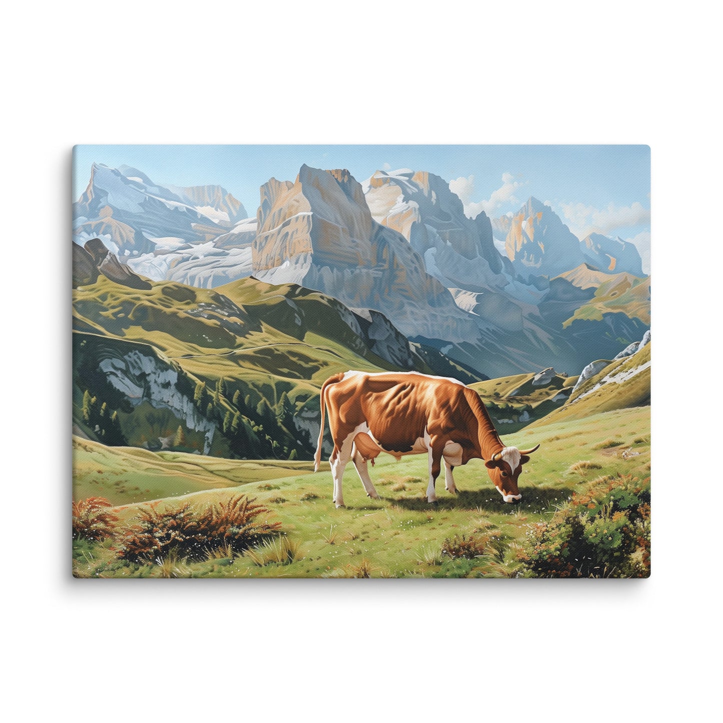 Peinture Vache - Montagne Bucolique Affiches, reproductions et œuvres graphiques Art Virtuoso L