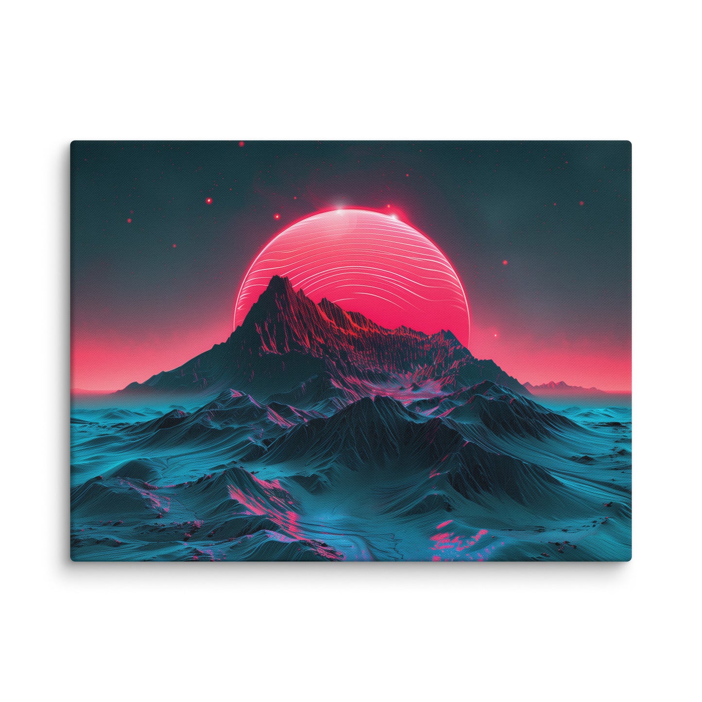 Tableau Montagne Contemporain - Horizon Néon Affiches, reproductions et œuvres graphiques Art Virtuoso L