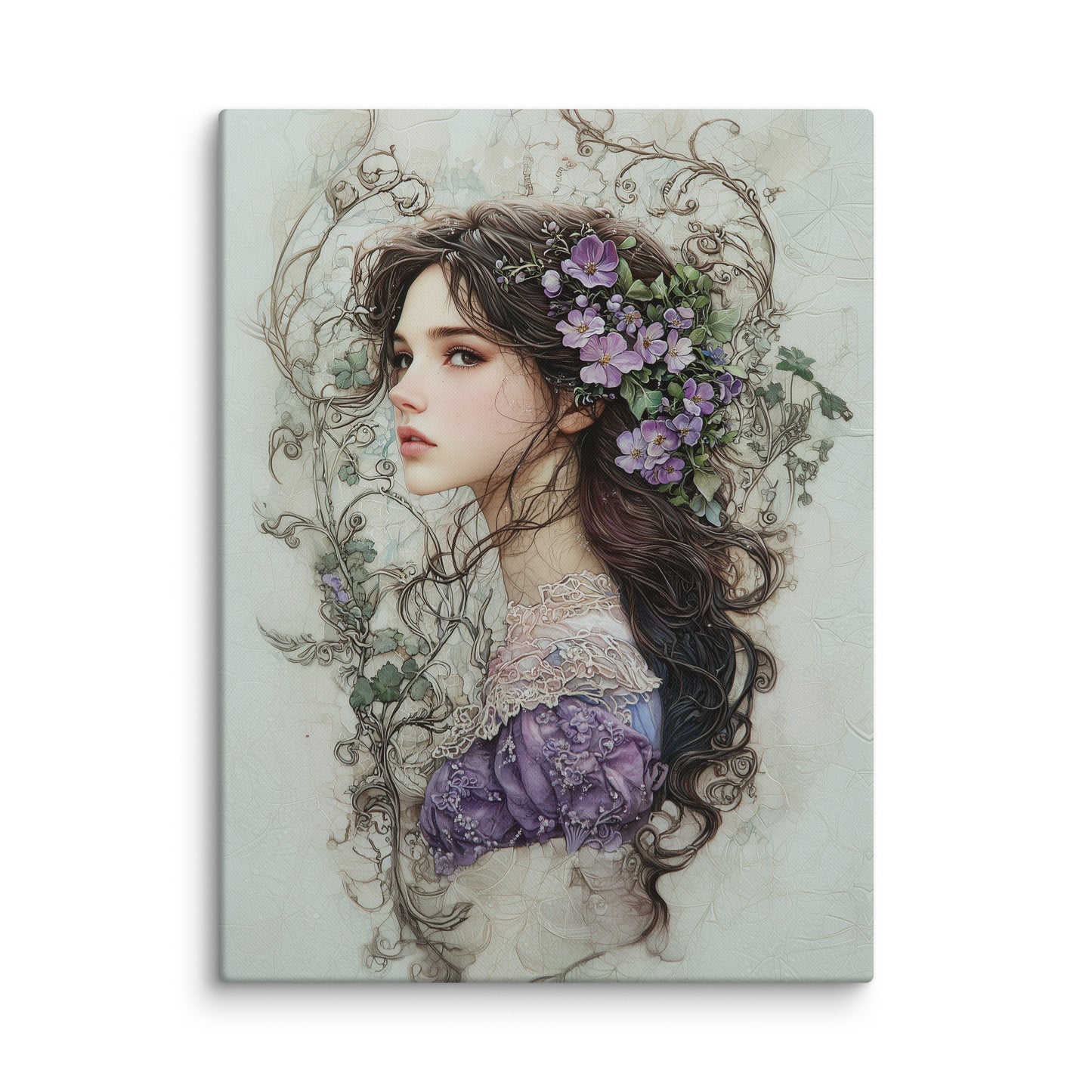 Toile Art Nouveau - Femme Délicate Affiches, reproductions et œuvres graphiques Art Virtuoso L
