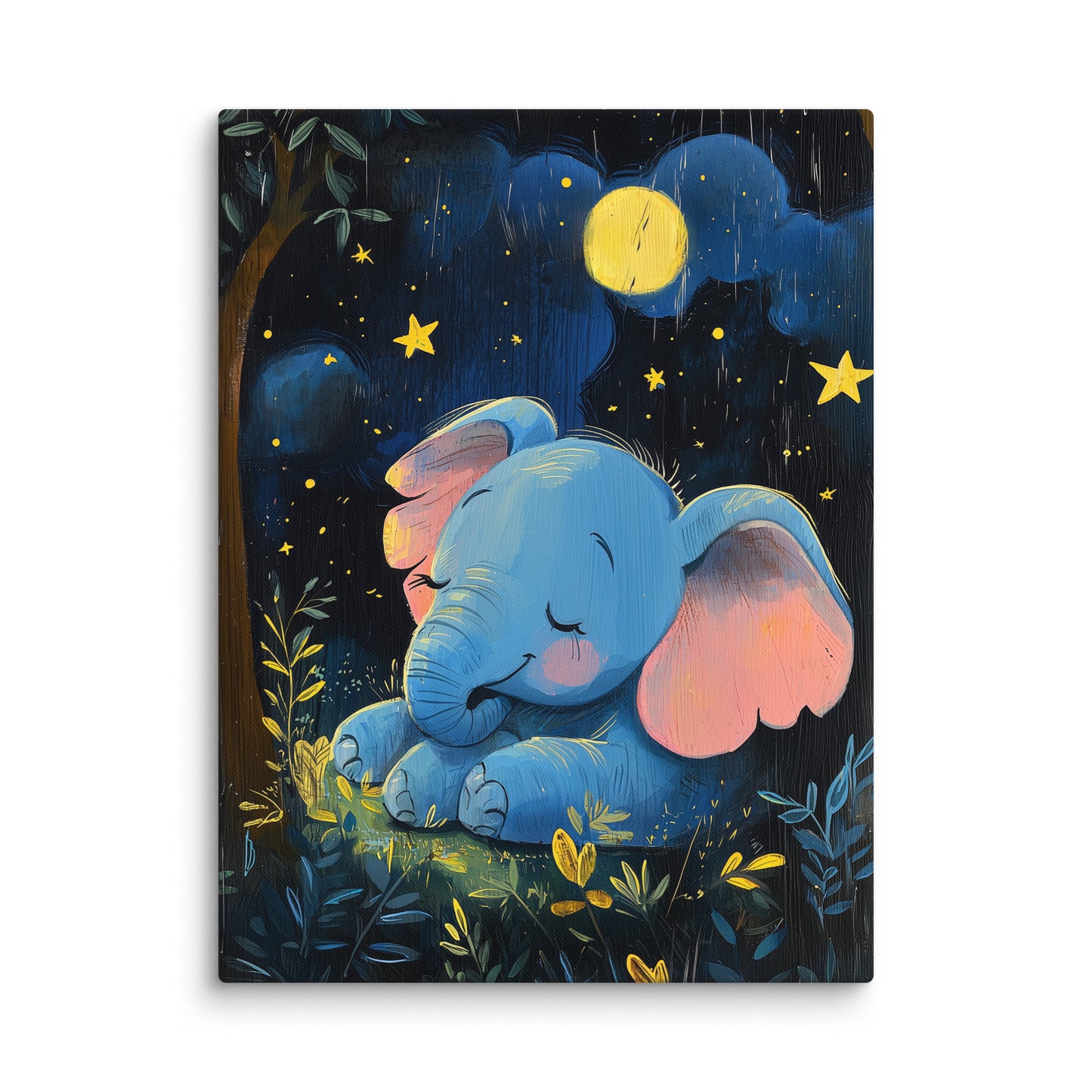 Tableau Eléphant Mignon Bleu Affiches, reproductions et œuvres graphiques Art Virtuoso L