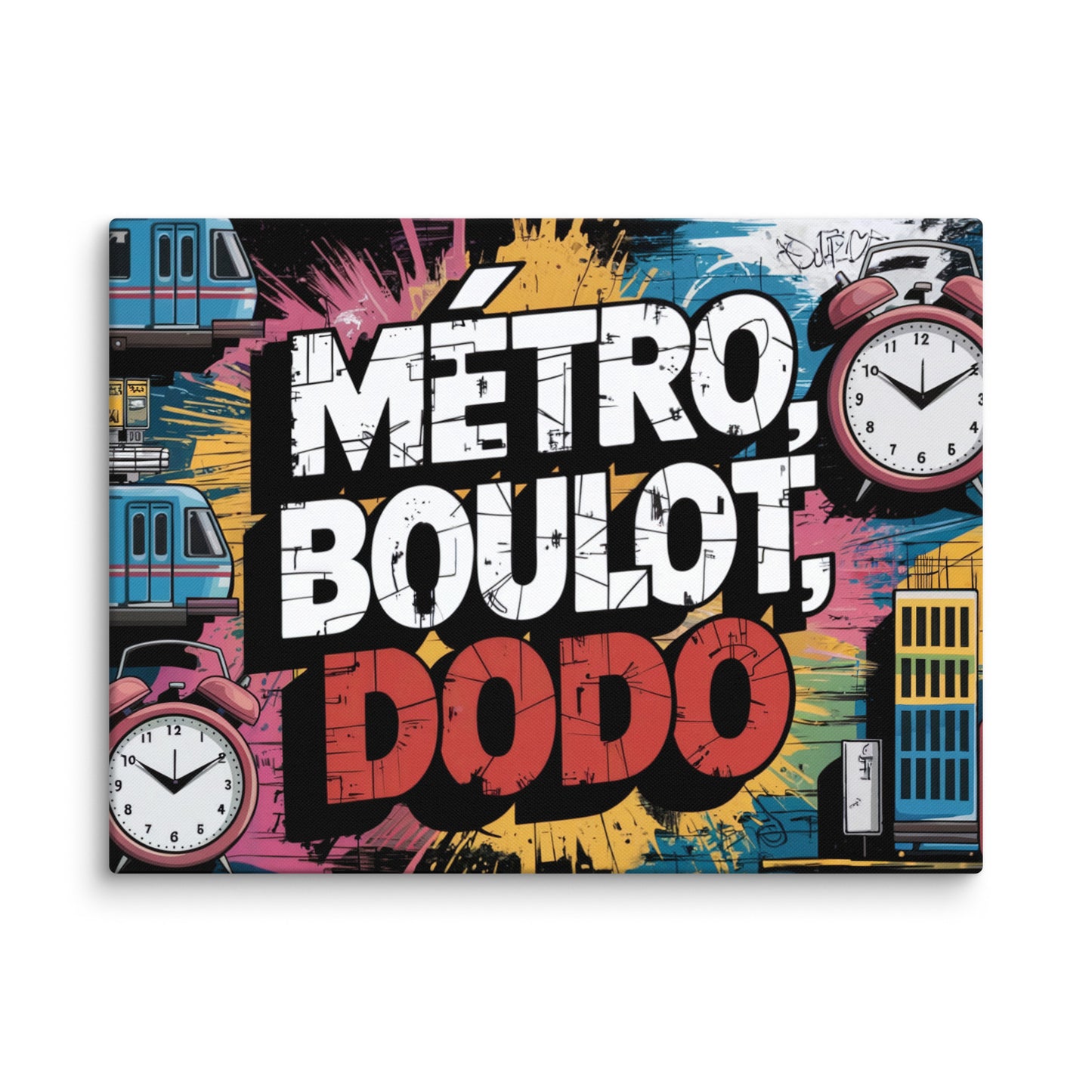 Toile Graffiti Mural - Métro Boulot Dodo Affiches, reproductions et œuvres graphiques Art Virtuoso L