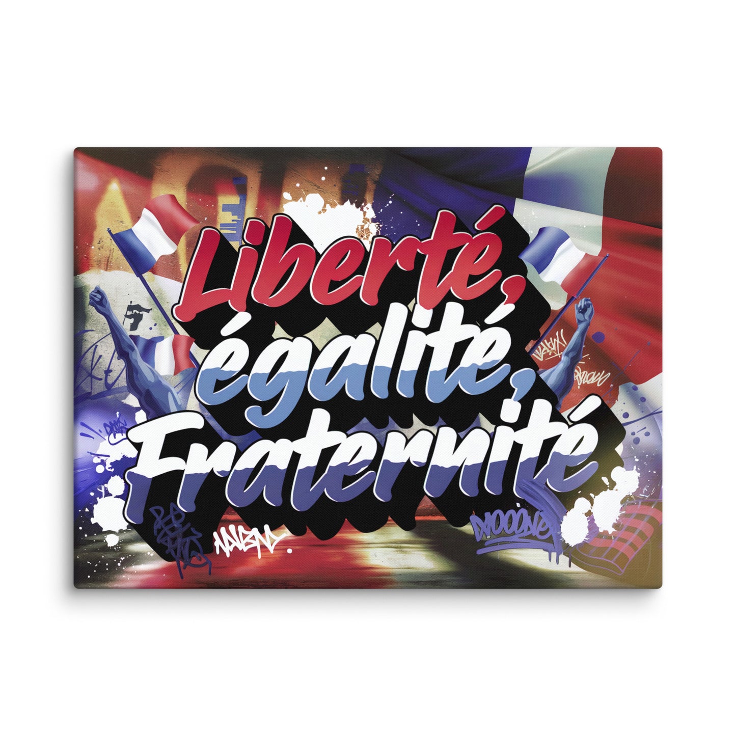 Toile Liberté Egalité Fraternité - Street Art Affiches, reproductions et œuvres graphiques Art Virtuoso L