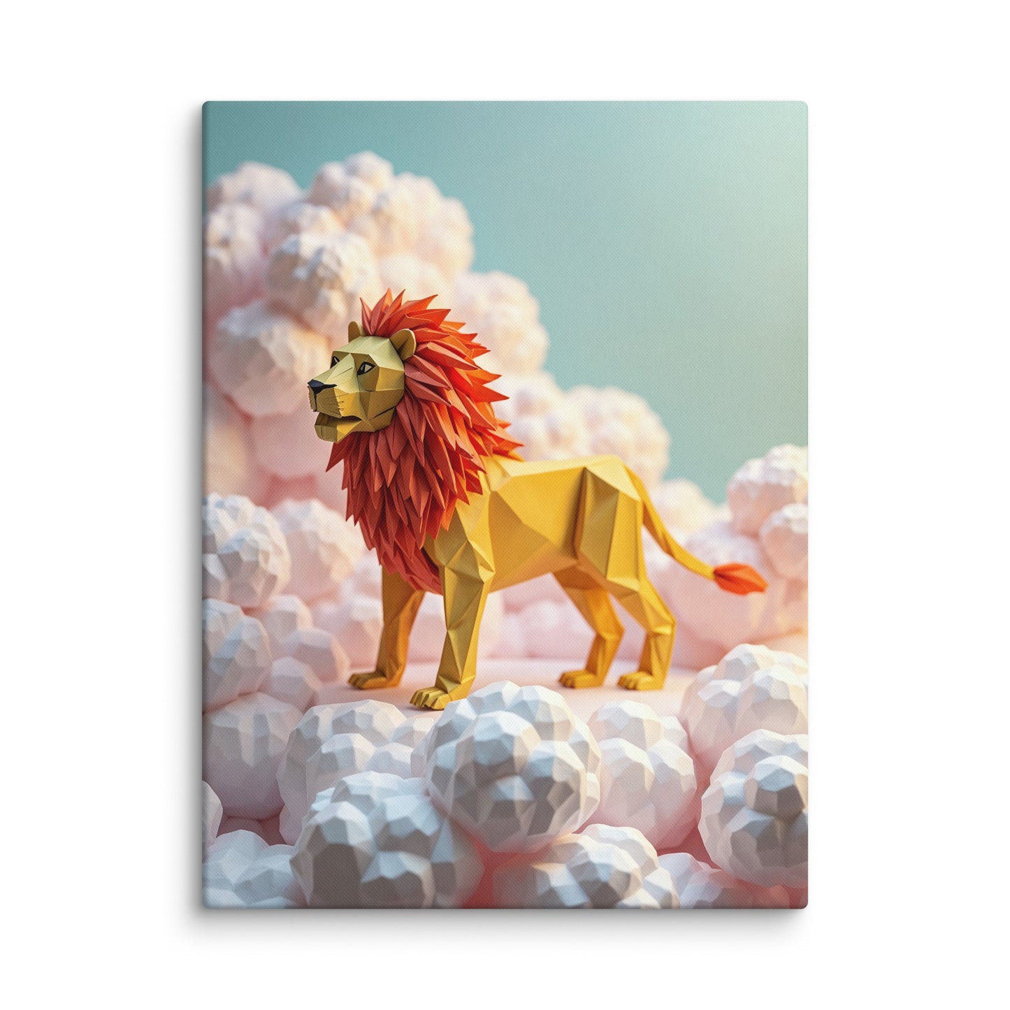 Peinture - Lion Origami Affiches, reproductions et œuvres graphiques Art Virtuoso L