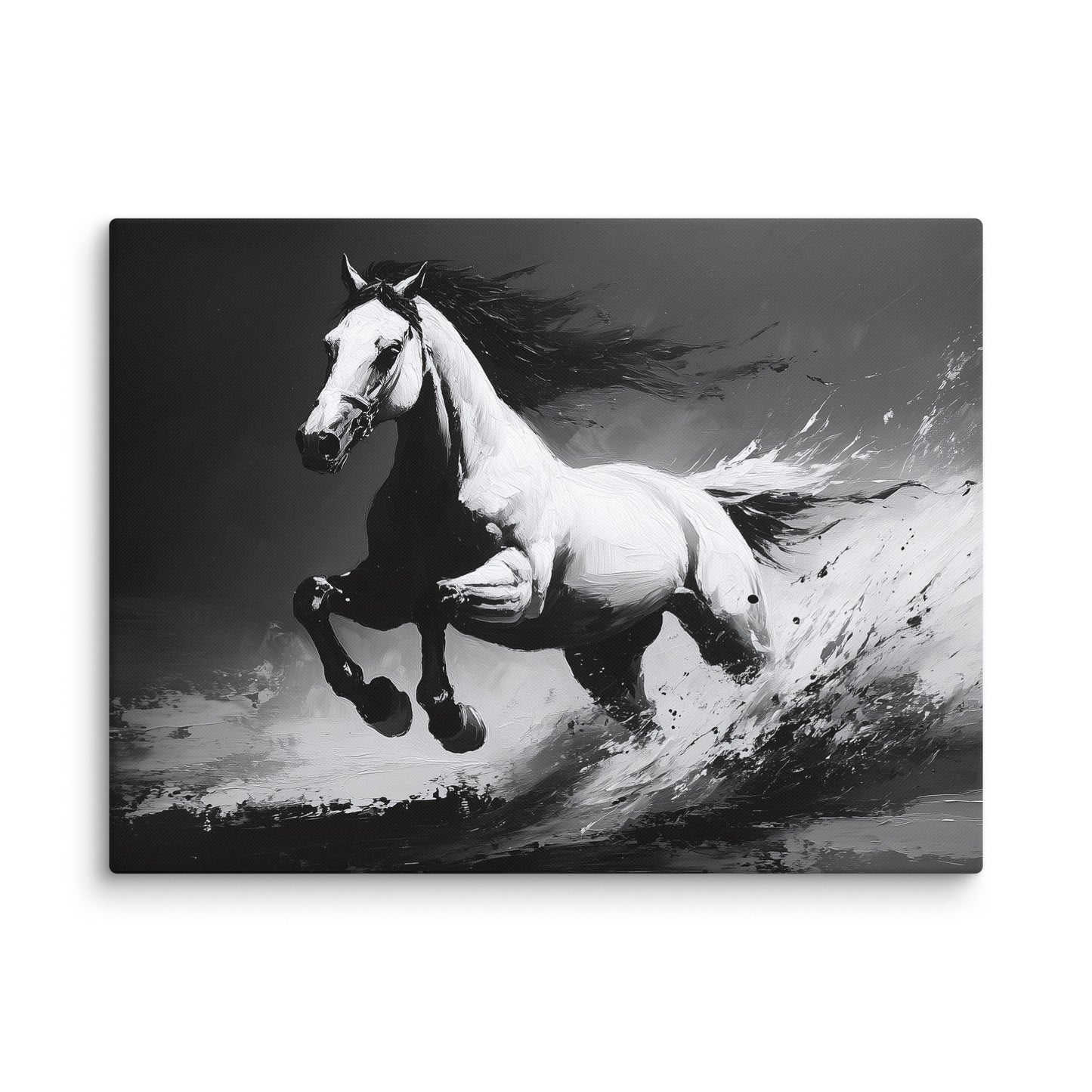 Peinture Cheval Noir et Blanc Affiches, reproductions et œuvres graphiques Art Virtuoso L
