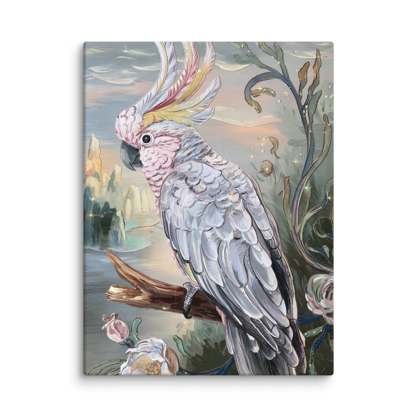 Peinture Perroquet - Cacatoes Blanc Affiches, reproductions et œuvres graphiques Art Virtuoso L