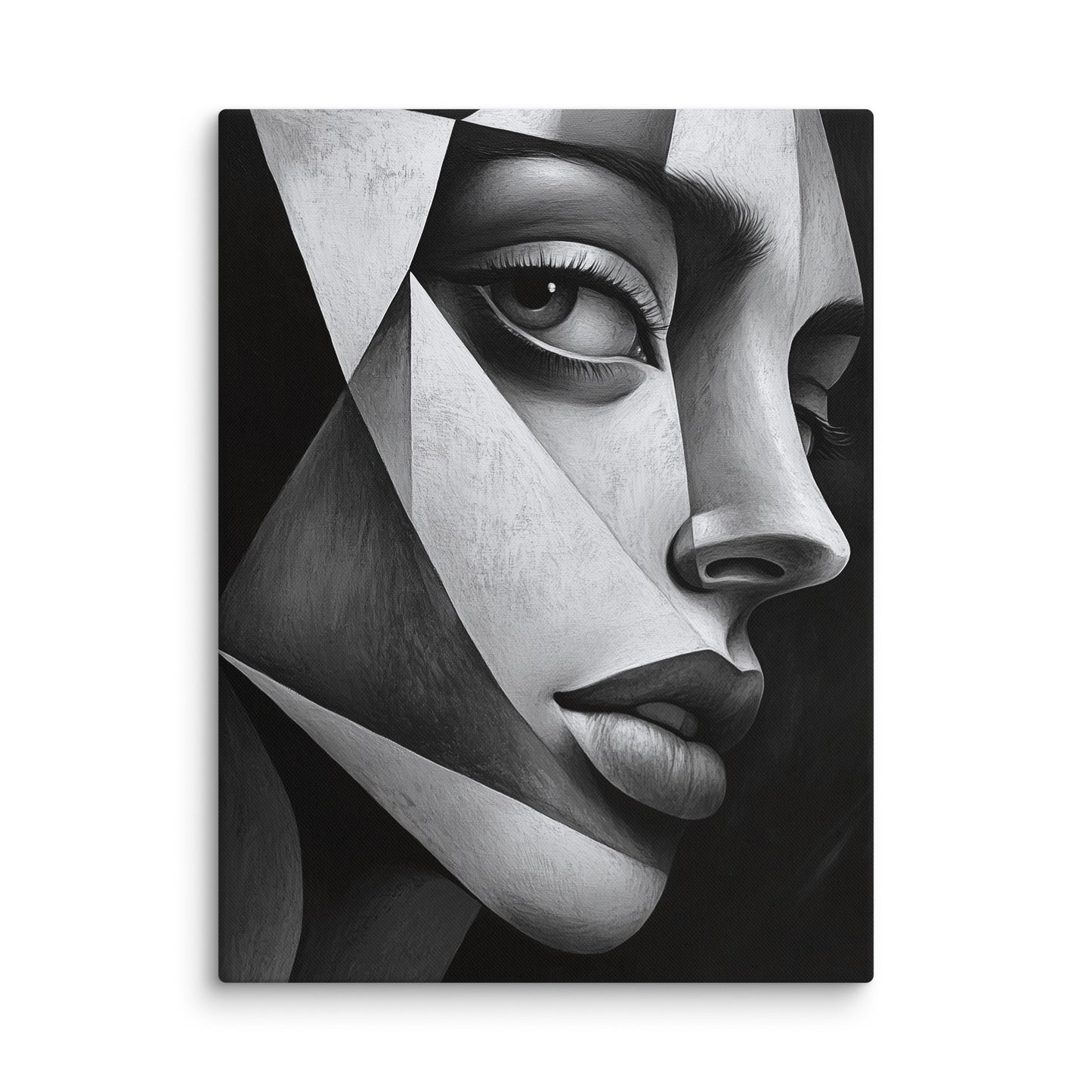 Portrait Abstrait Noir et Blanc - Style Cubiste Affiches, reproductions et œuvres graphiques Art Virtuoso L