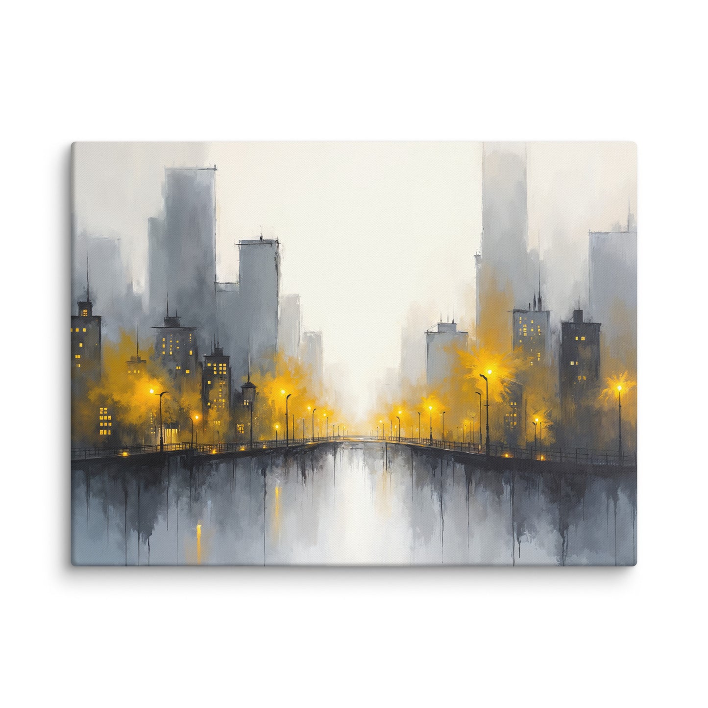 Tableau Contemporain Jaune et Gris Affiches, reproductions et œuvres graphiques Art Virtuoso L