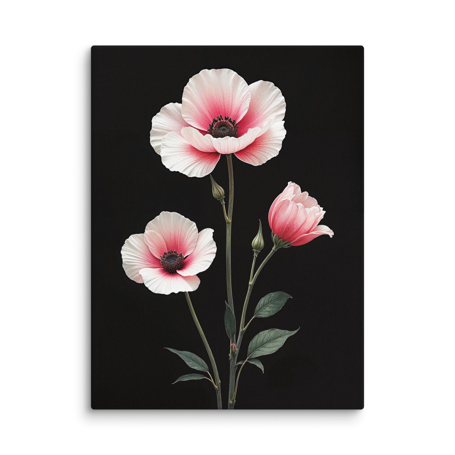 Peinture Fleurs sur Fond Noir Affiches, reproductions et œuvres graphiques Art Virtuoso L