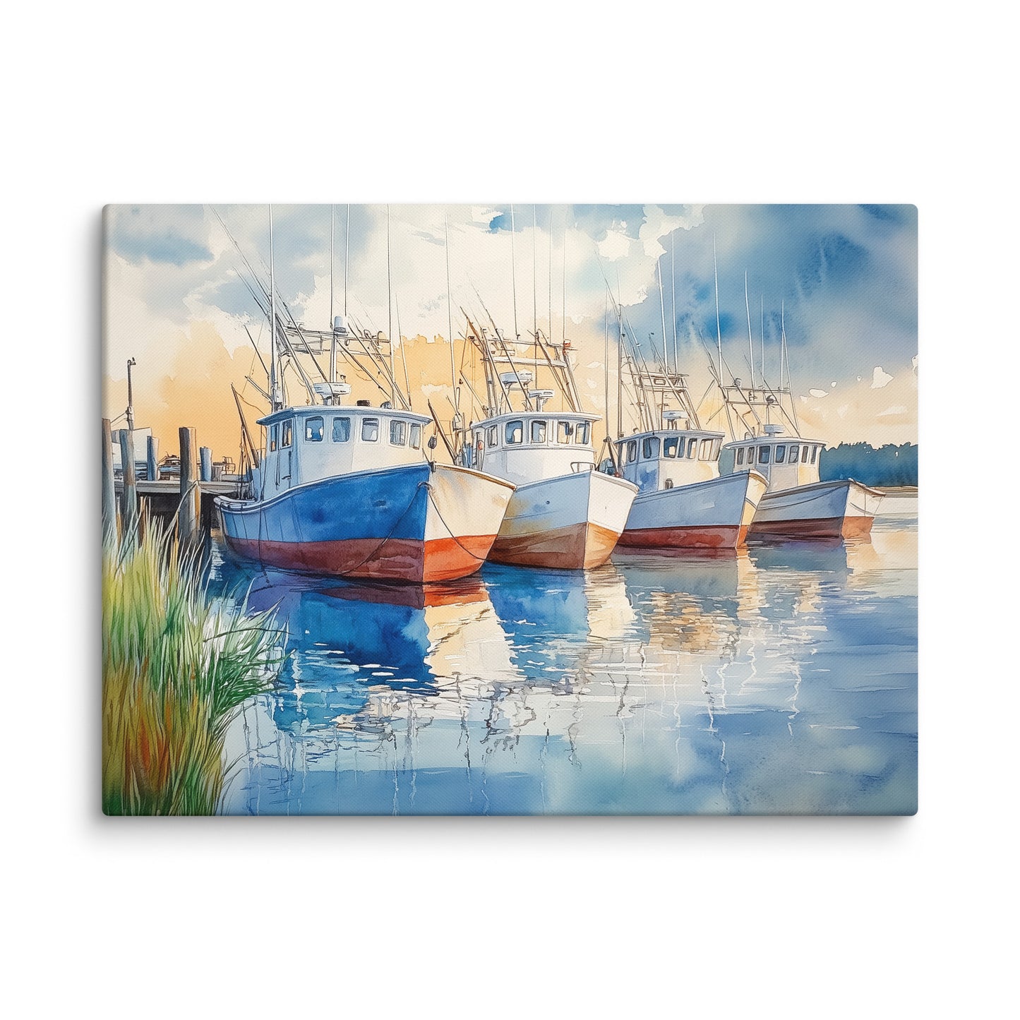 Tableau Peinture Port de Pêche Affiches, reproductions et œuvres graphiques Art Virtuoso L