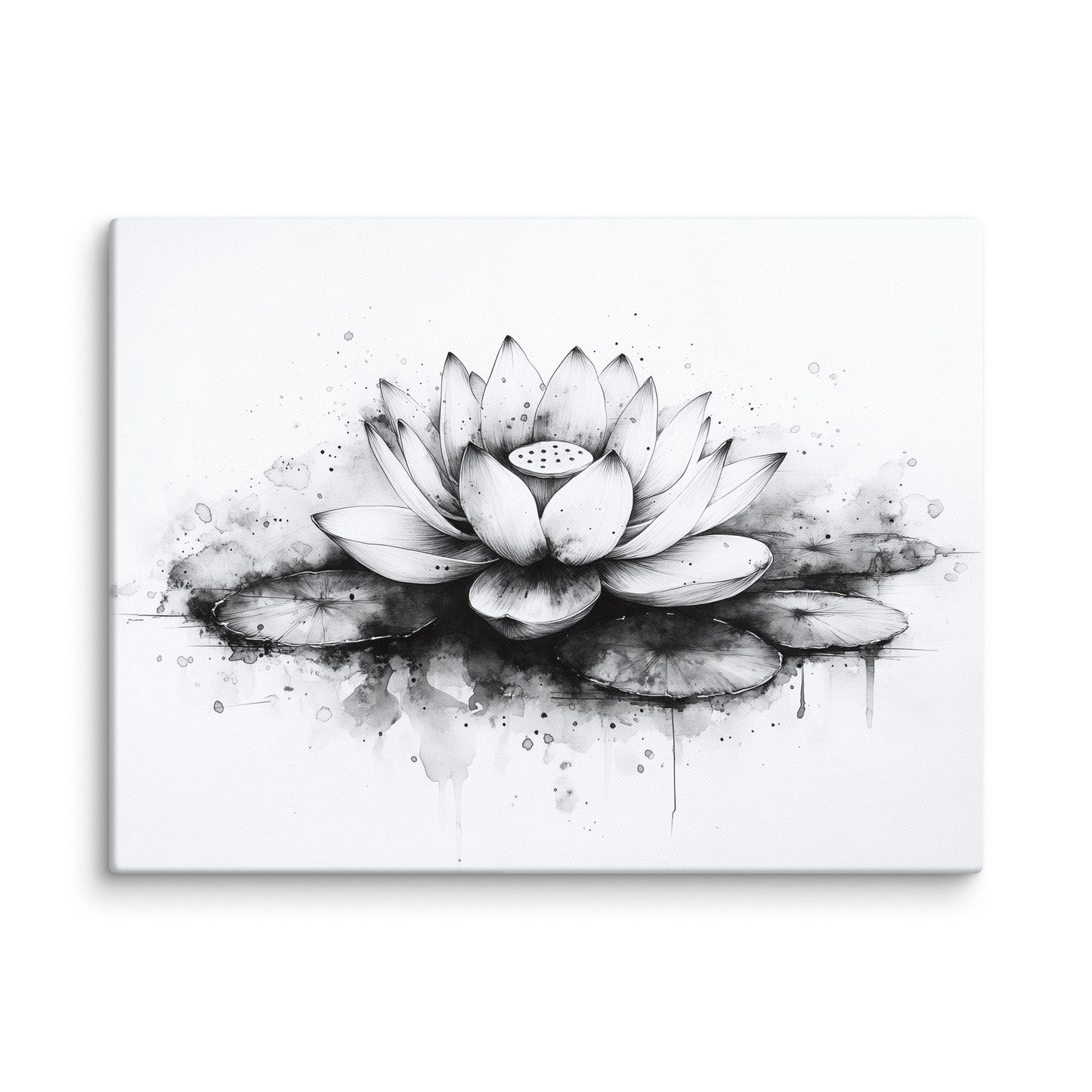 Toile Zen Fleur de Lotus - Dessin Minimaliste Affiches, reproductions et œuvres graphiques Art Virtuoso L