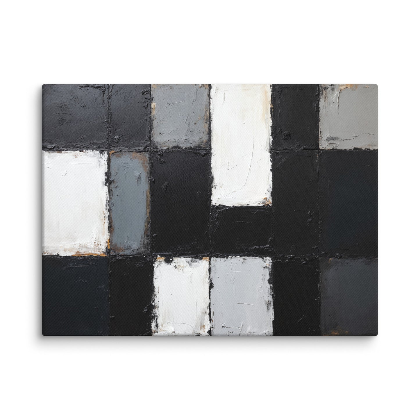 Tableau Noir et Blanc Abstrait - Monochrome Grid Affiches, reproductions et œuvres graphiques Art Virtuoso L