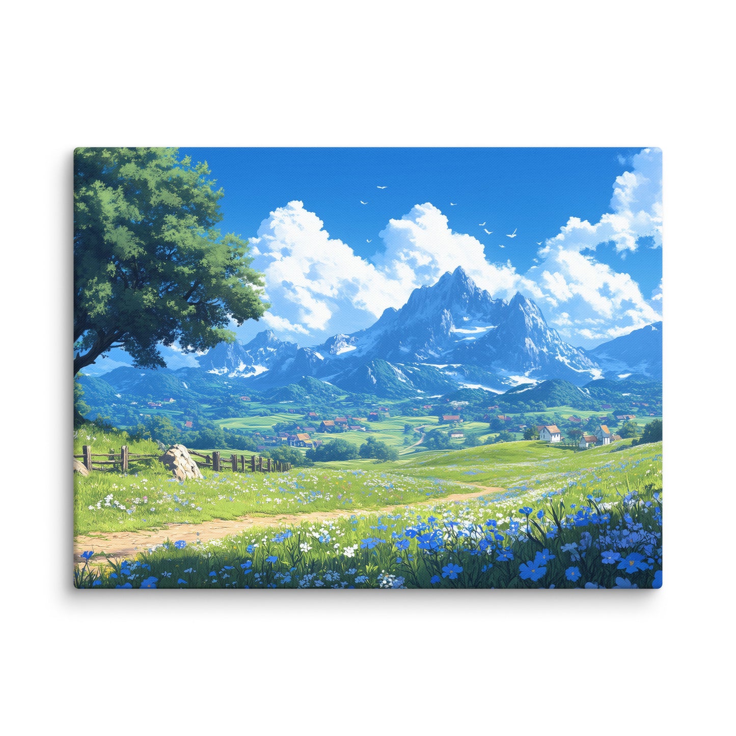 Tableau Paysage Suisse - Chemin des Gentianes Affiches, reproductions et œuvres graphiques Art Virtuoso L