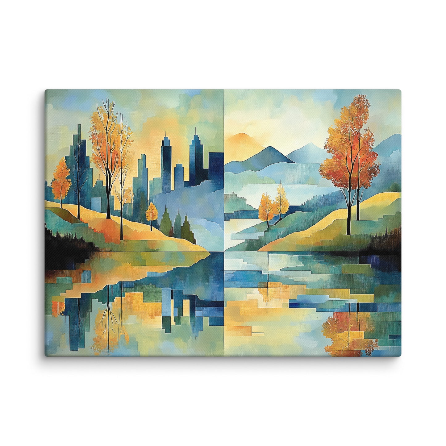 Tableau Paysage Contemporain - Reflets Urbains Affiches, reproductions et œuvres graphiques Art Virtuoso L