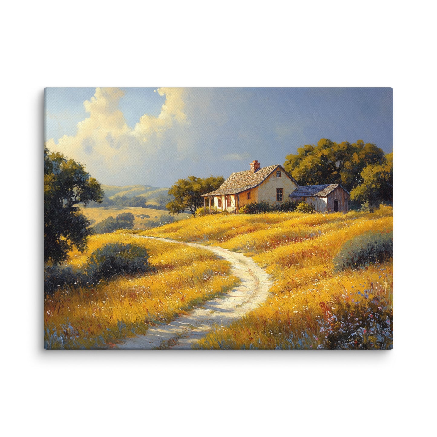 Tableau Paysage Campagne - Maison dans les Collines Affiches, reproductions et œuvres graphiques Art Virtuoso L