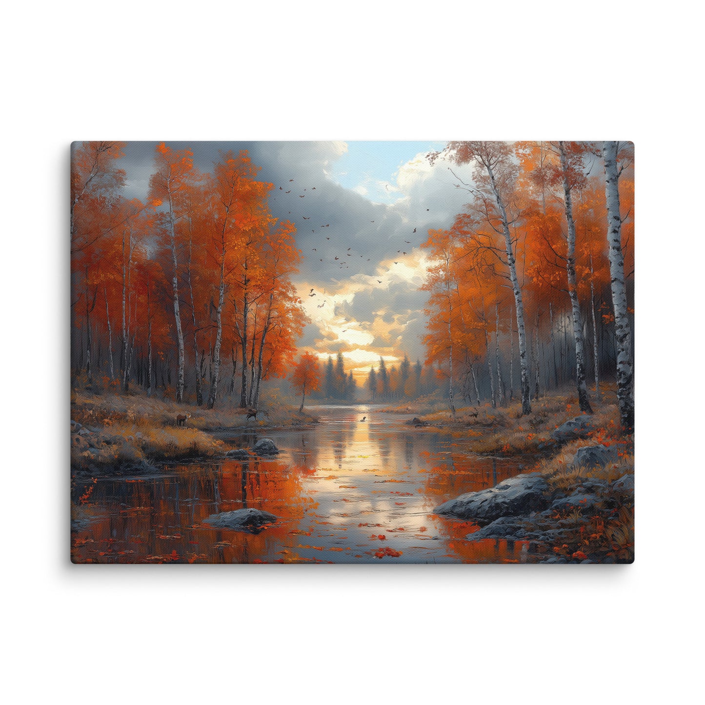 Tableau Paysage Automne - Ballet des Bouleaux Affiches, reproductions et œuvres graphiques Art Virtuoso L