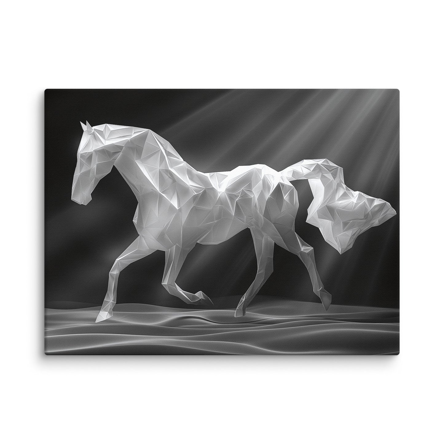 Tableau Cheval Design Géométrique - Élégance Cristalline Affiches, reproductions et œuvres graphiques Art Virtuoso L