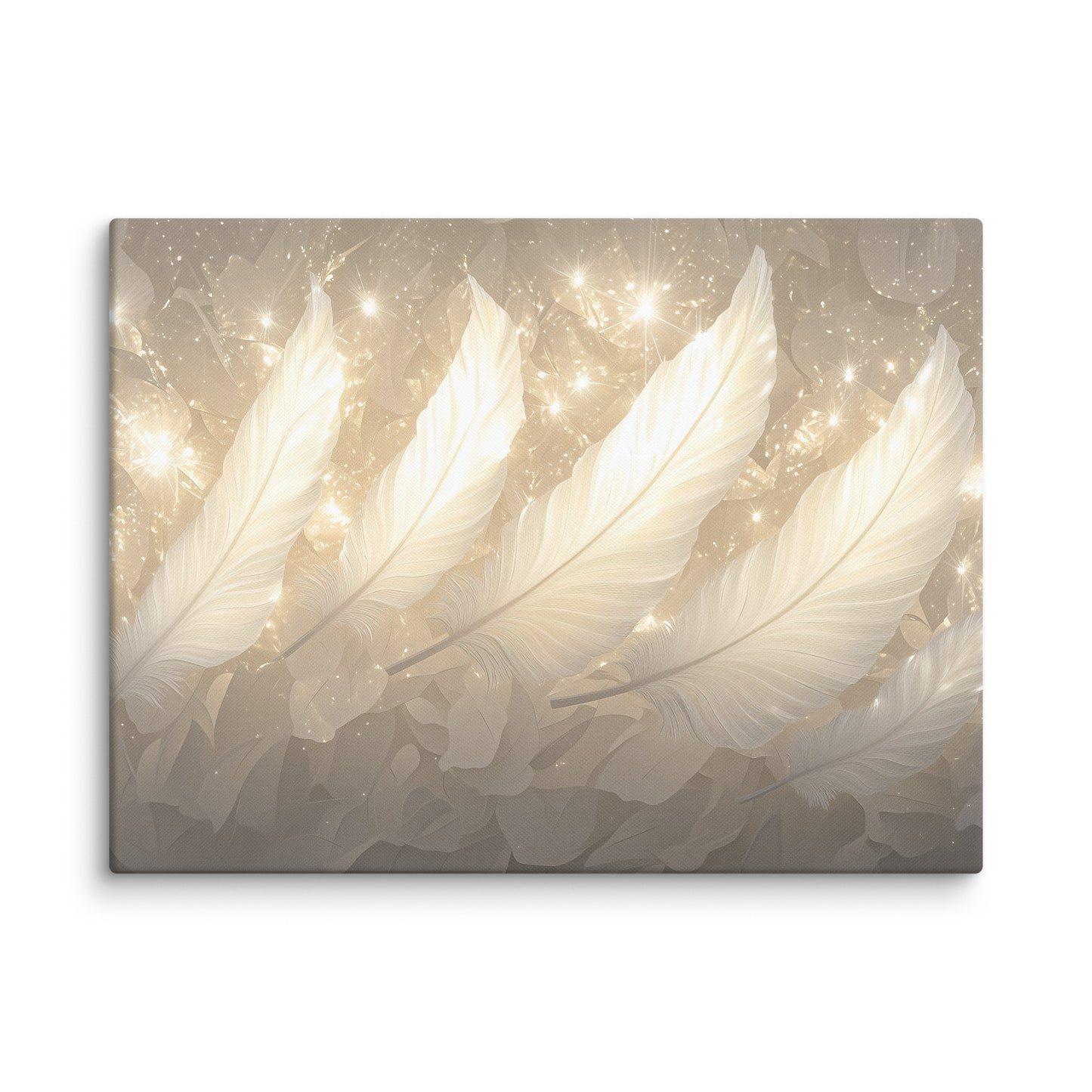 Tableau Blanc Déco - Plumes d'Or Affiches, reproductions et œuvres graphiques Art Virtuoso L