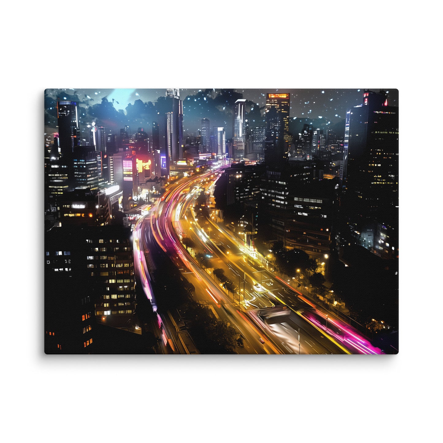 Tableau Urbain Pop Art - Flux Lumineux Affiches, reproductions et œuvres graphiques Art Virtuoso L