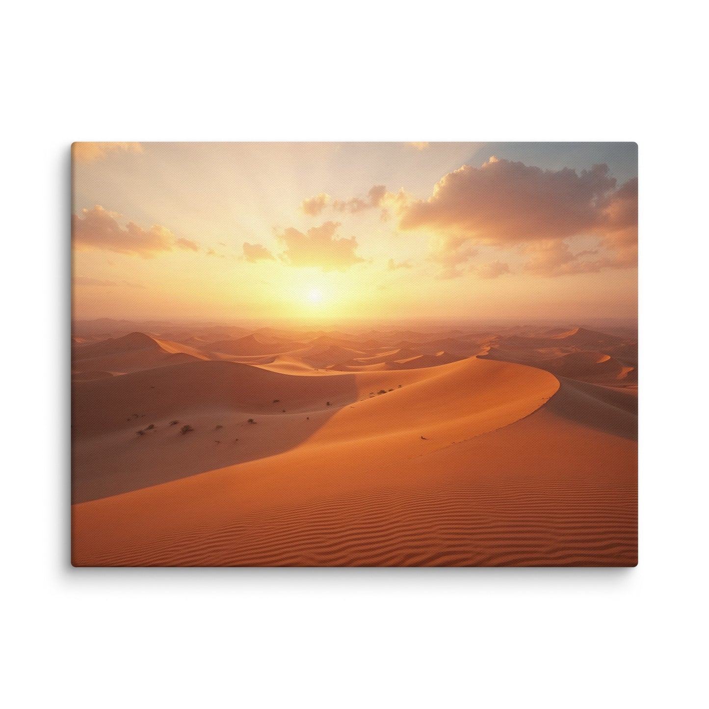 tableau zoom détail toile texture grain orange dunes au coucher de soleil photographie panoramique impression premium