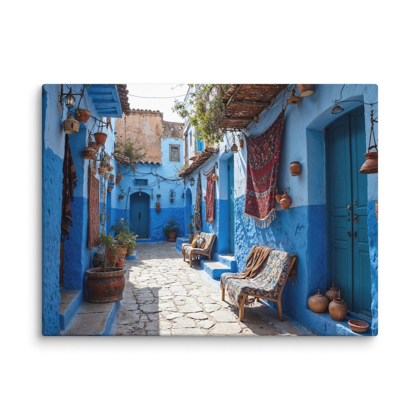 Tableau Photo Maroc - Ruelle Bleue de Chefchaouen Affiches, reproductions et œuvres graphiques Art Virtuoso L