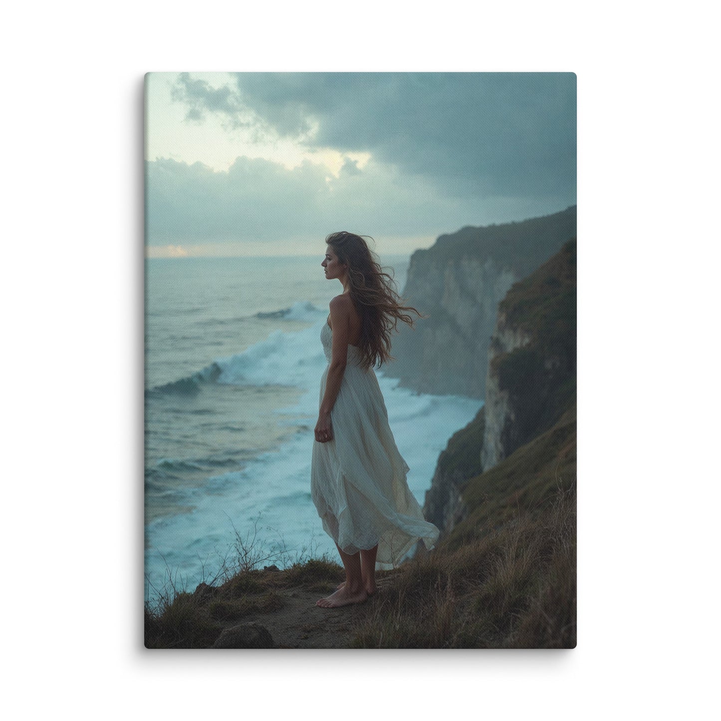 Toile Photo Femme - Rêverie Océanique Affiches, reproductions et œuvres graphiques Art Virtuoso L