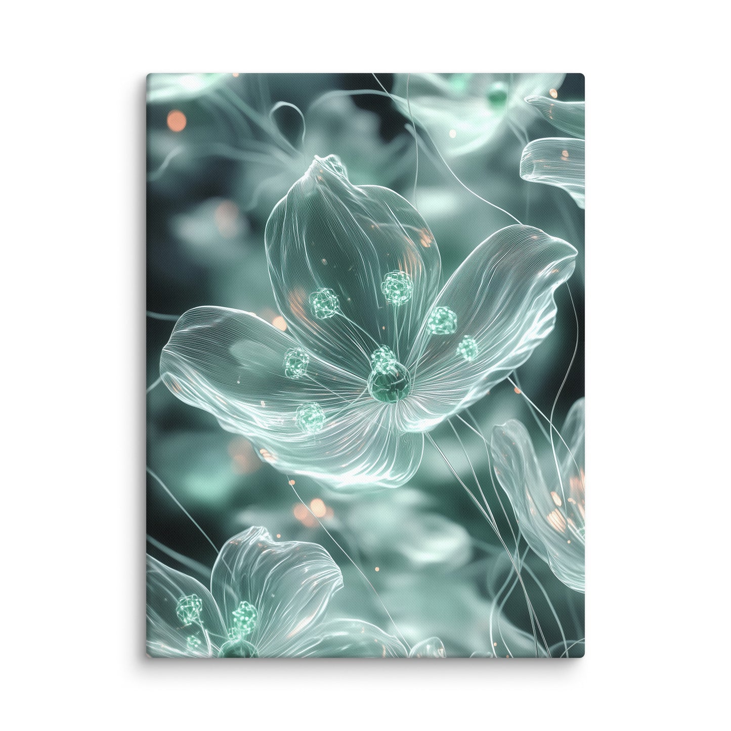 Tableau Floral Vert - Fleurs de Cristal Affiches, reproductions et œuvres graphiques Art Virtuoso L