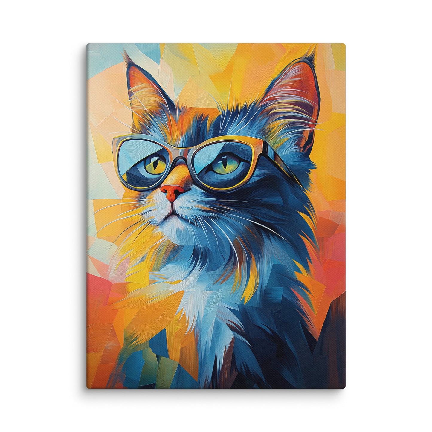 Tableau Chat avec Lunettes - Hipster Félin Affiches, reproductions et œuvres graphiques Art Virtuoso L
