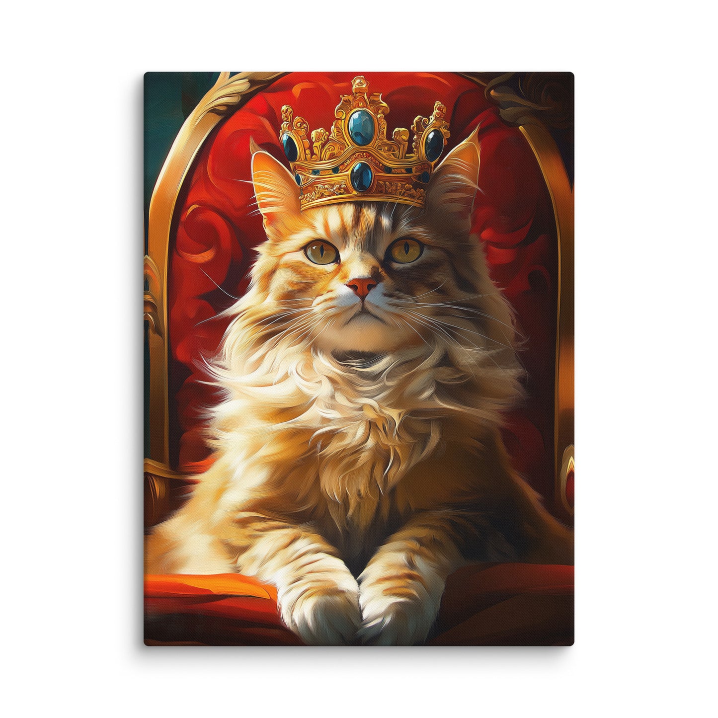 Peinture Chat Roi - Le Monarque Affiches, reproductions et œuvres graphiques Art Virtuoso L
