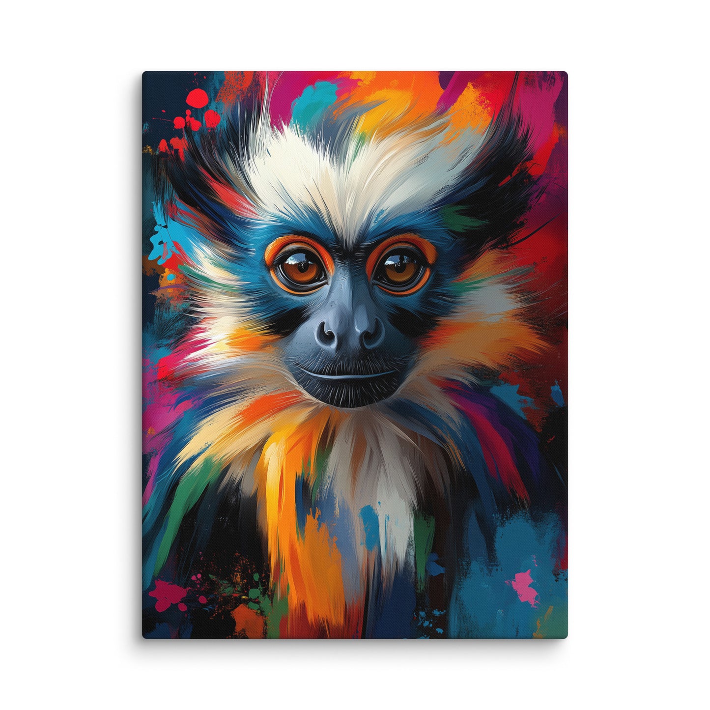 Tableau Singe Multicolore : Explosion de Couleurs Affiches, reproductions et œuvres graphiques Art Virtuoso L