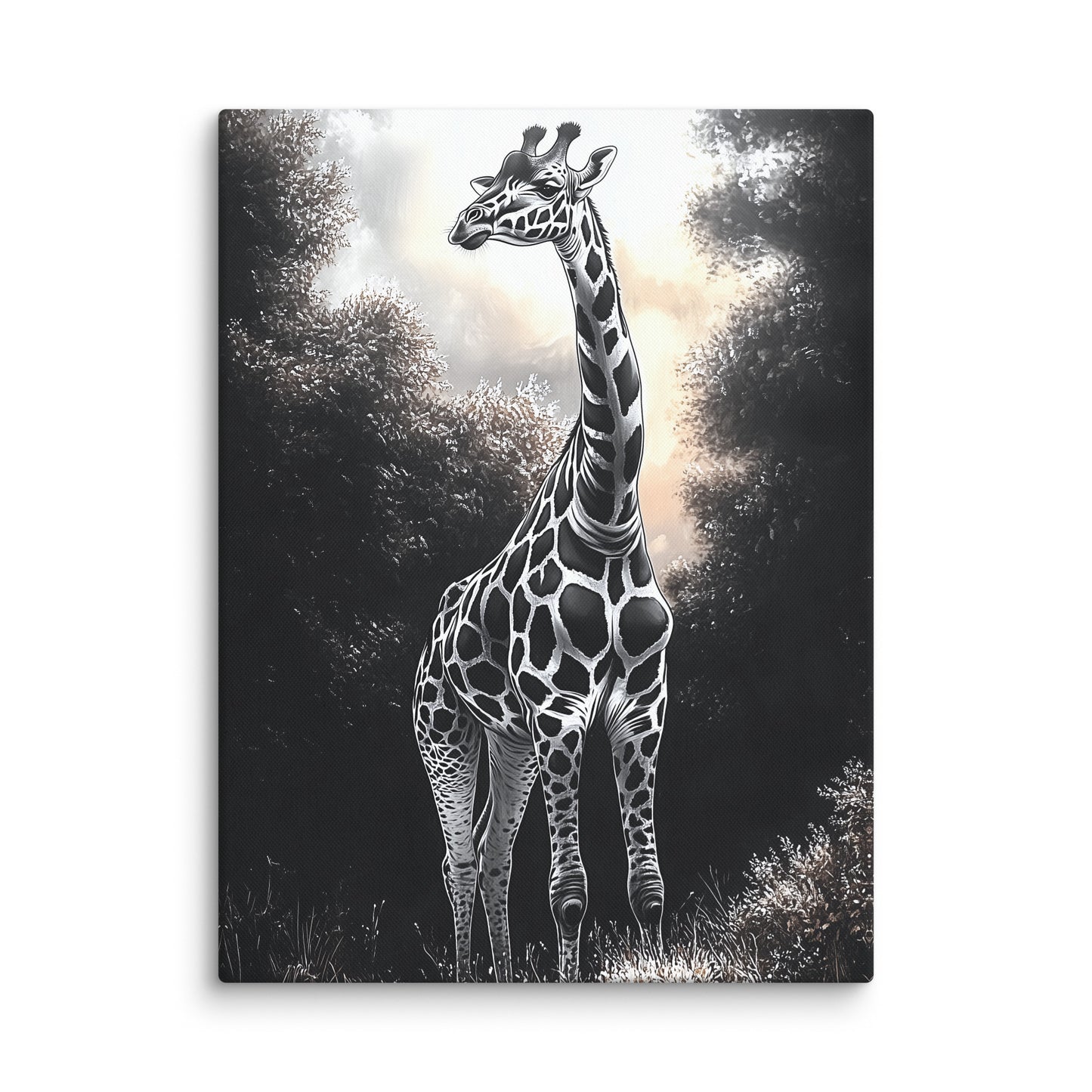 Tableau Girafe Noir et Blanc Affiches, reproductions et œuvres graphiques Art Virtuoso L
