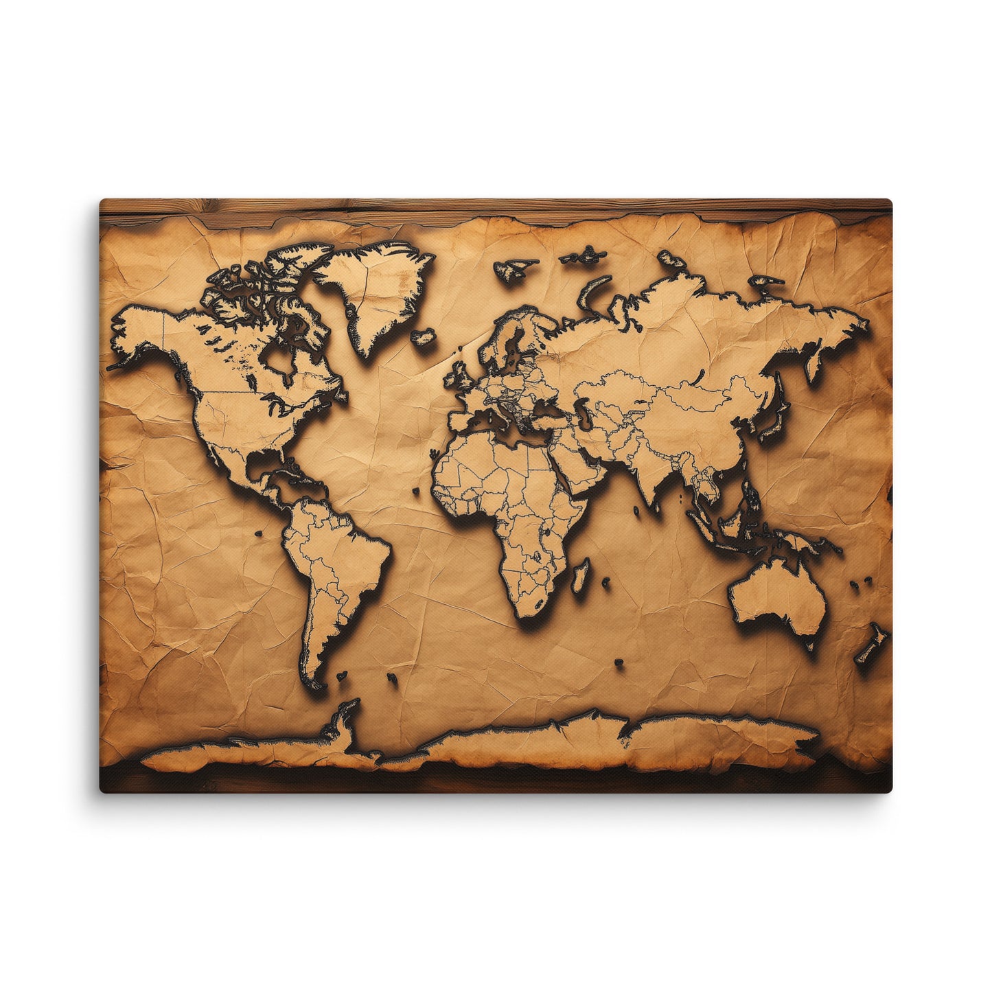Tableau Carte du Monde Vintage - Ode Nostalgique Affiches, reproductions et œuvres graphiques Art Virtuoso L