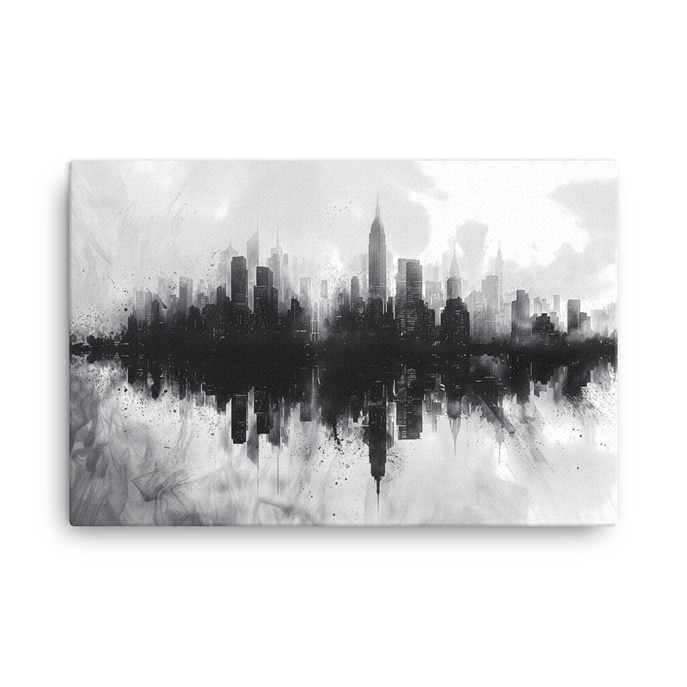 Tableau Street Art Noir et Blanc – Silhouette Urbaine Art Virtuoso XL