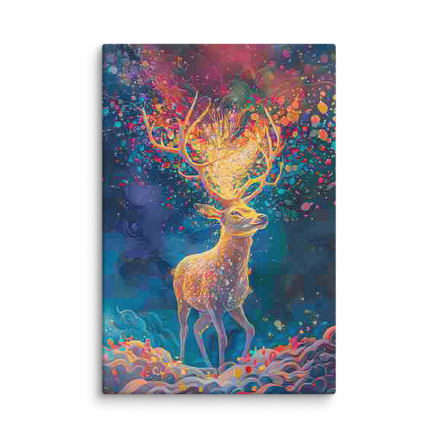 Tableau Cerf Coloré Abstrait Art Virtuoso XL