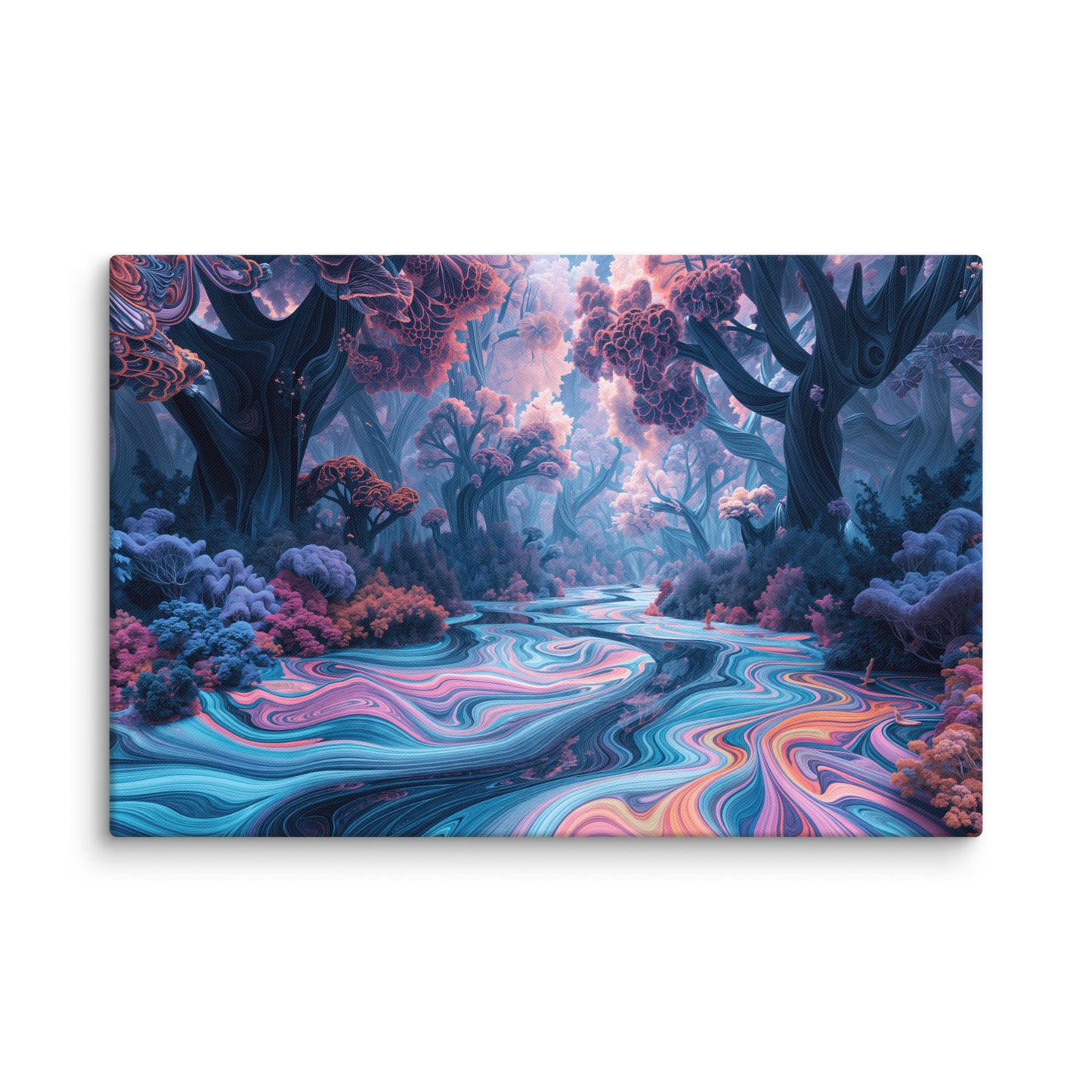 Paysage Surréaliste Peinture - Forêt Onirique Art Virtuoso XL