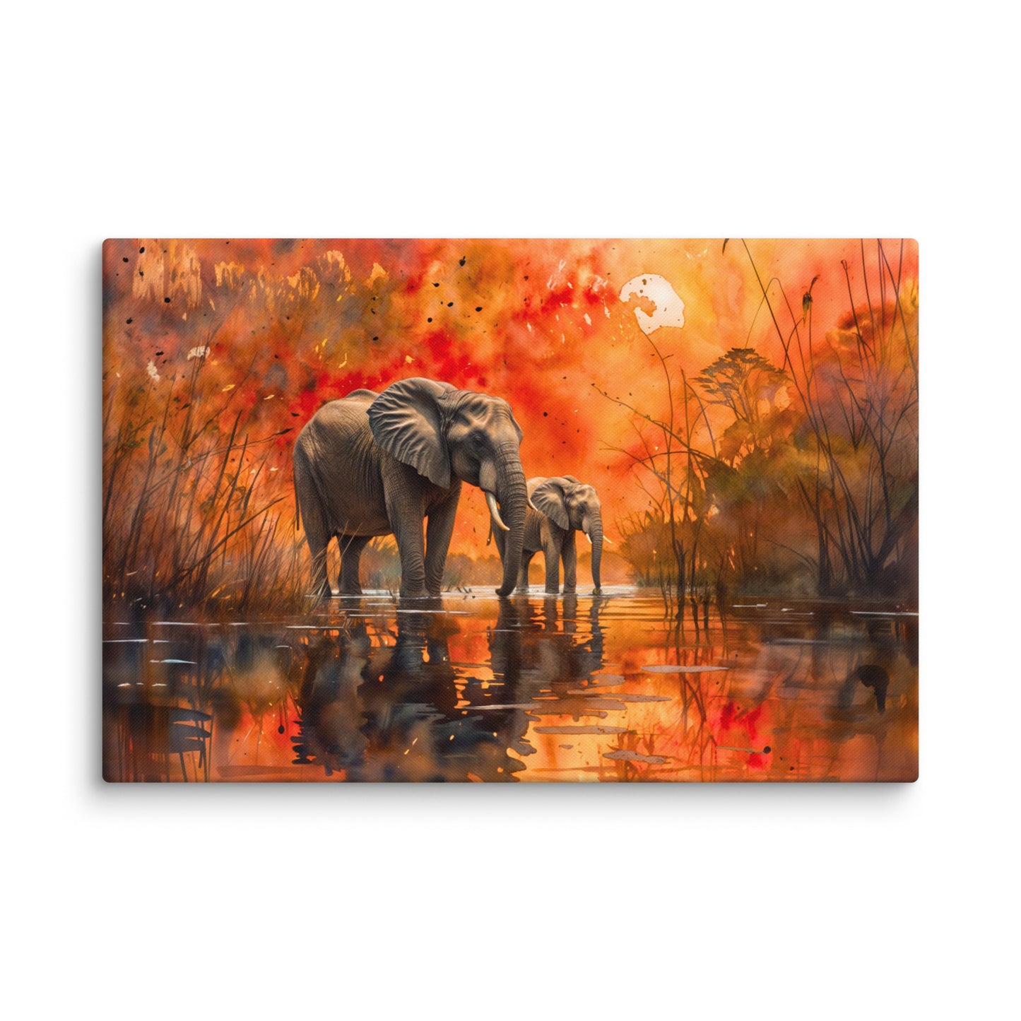 Tableau Éléphant et Éléphanteau Art Virtuoso XL