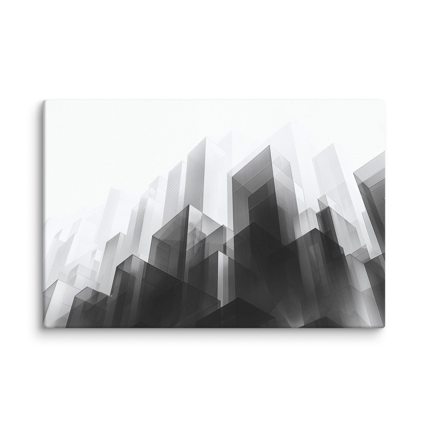 Peinture Minimaliste Noir et Blanc - Ville Furtive Affiches, reproductions et œuvres graphiques Art Virtuoso XL