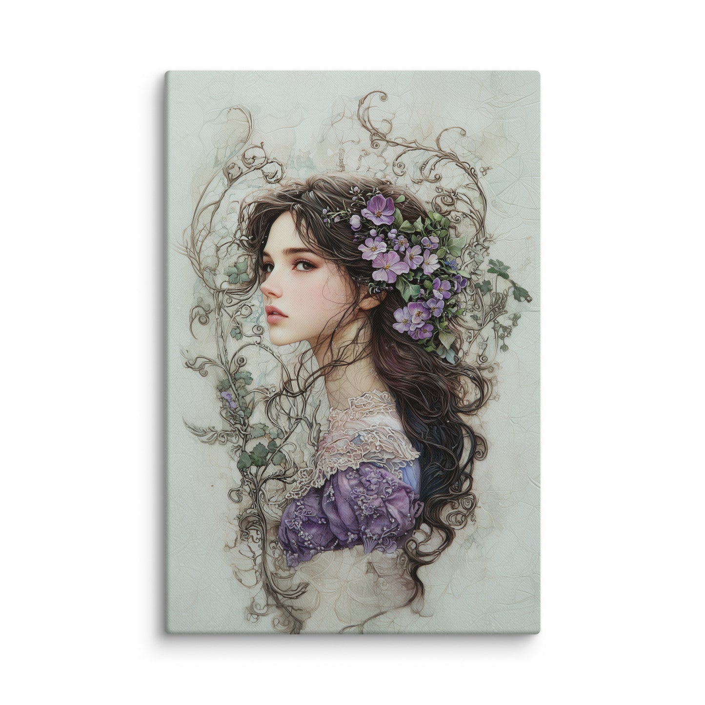 Toile Art Nouveau - Femme Délicate Affiches, reproductions et œuvres graphiques Art Virtuoso XL
