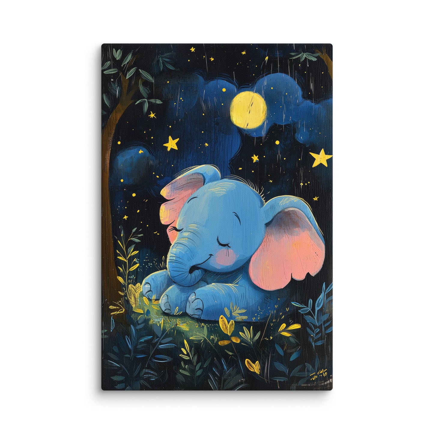 Tableau Eléphant Mignon Bleu Affiches, reproductions et œuvres graphiques Art Virtuoso XL