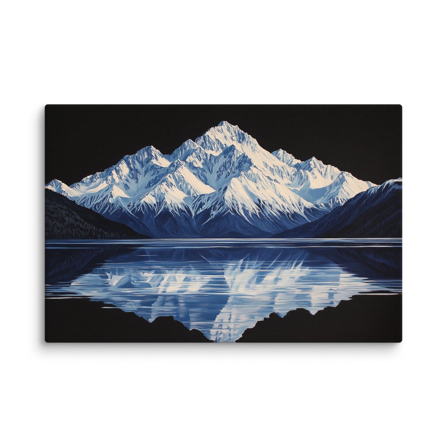 Peinture Paysage sur Fond Noir - Reflet Montagneux Affiches, reproductions et œuvres graphiques Art Virtuoso XL