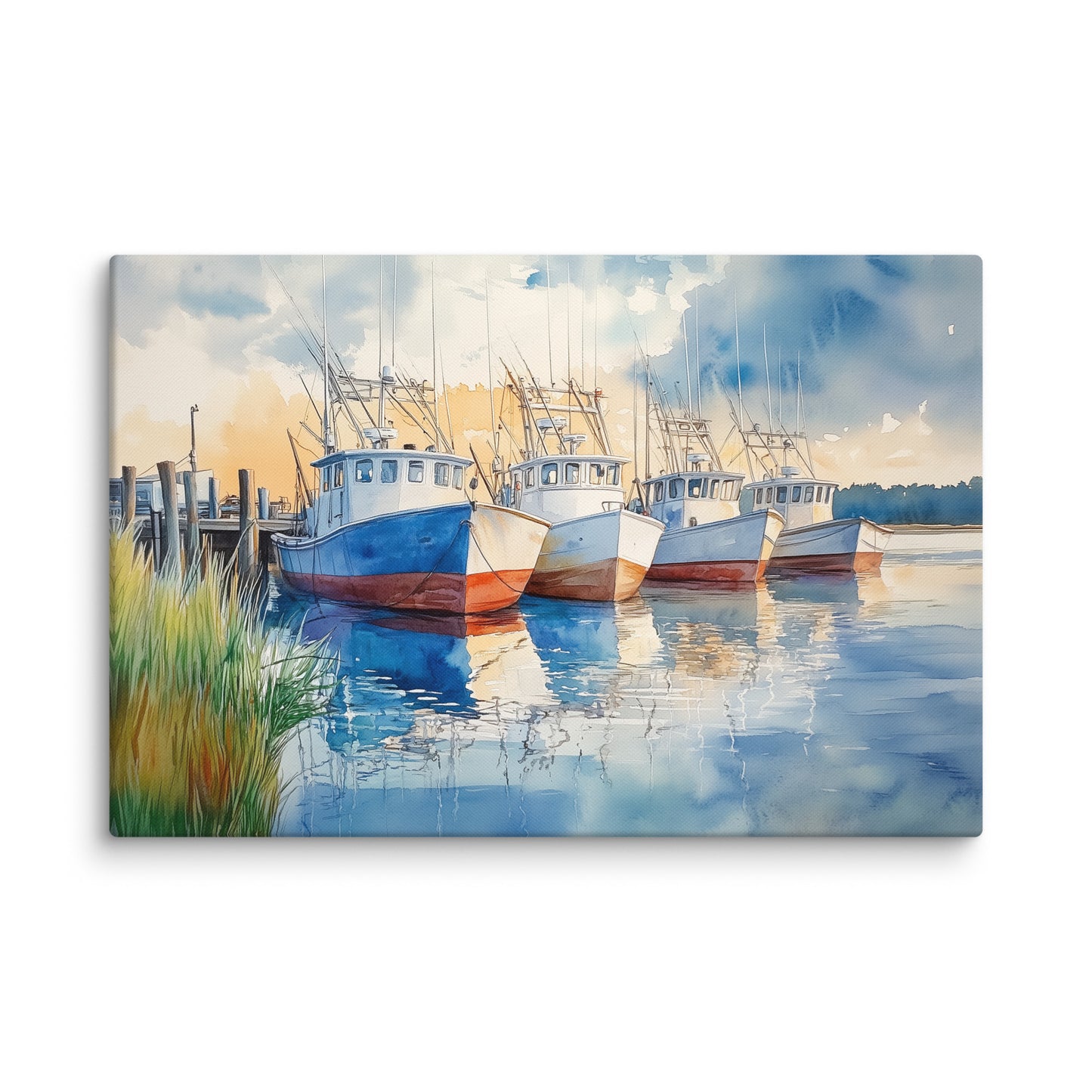 Tableau Peinture Port de Pêche Affiches, reproductions et œuvres graphiques Art Virtuoso XL