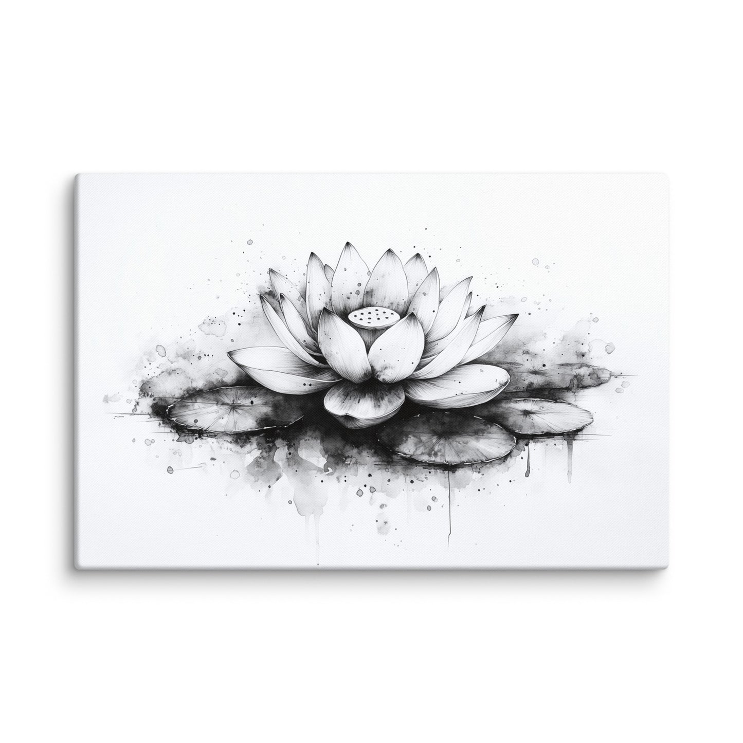 Toile Zen Fleur de Lotus - Dessin Minimaliste Affiches, reproductions et œuvres graphiques Art Virtuoso XL