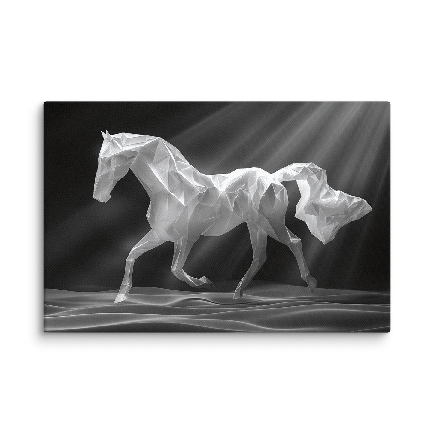 Tableau Cheval Design Géométrique - Élégance Cristalline Affiches, reproductions et œuvres graphiques Art Virtuoso XL